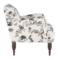 9505SHNINK Contemporary Cream and Gray Floral Upholstered Accent Chair-3