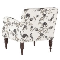 9505SHNINK Contemporary Cream and Gray Floral Upholstered Accent Chair-4
