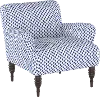 9505SHRMDNWHTFLX Cherrie Blue Polka Dot Accent Chair - Skyline Furniture