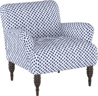 9505SHRMDNWHTFLX Contemporary White and Blue Upholstered Accent Chair