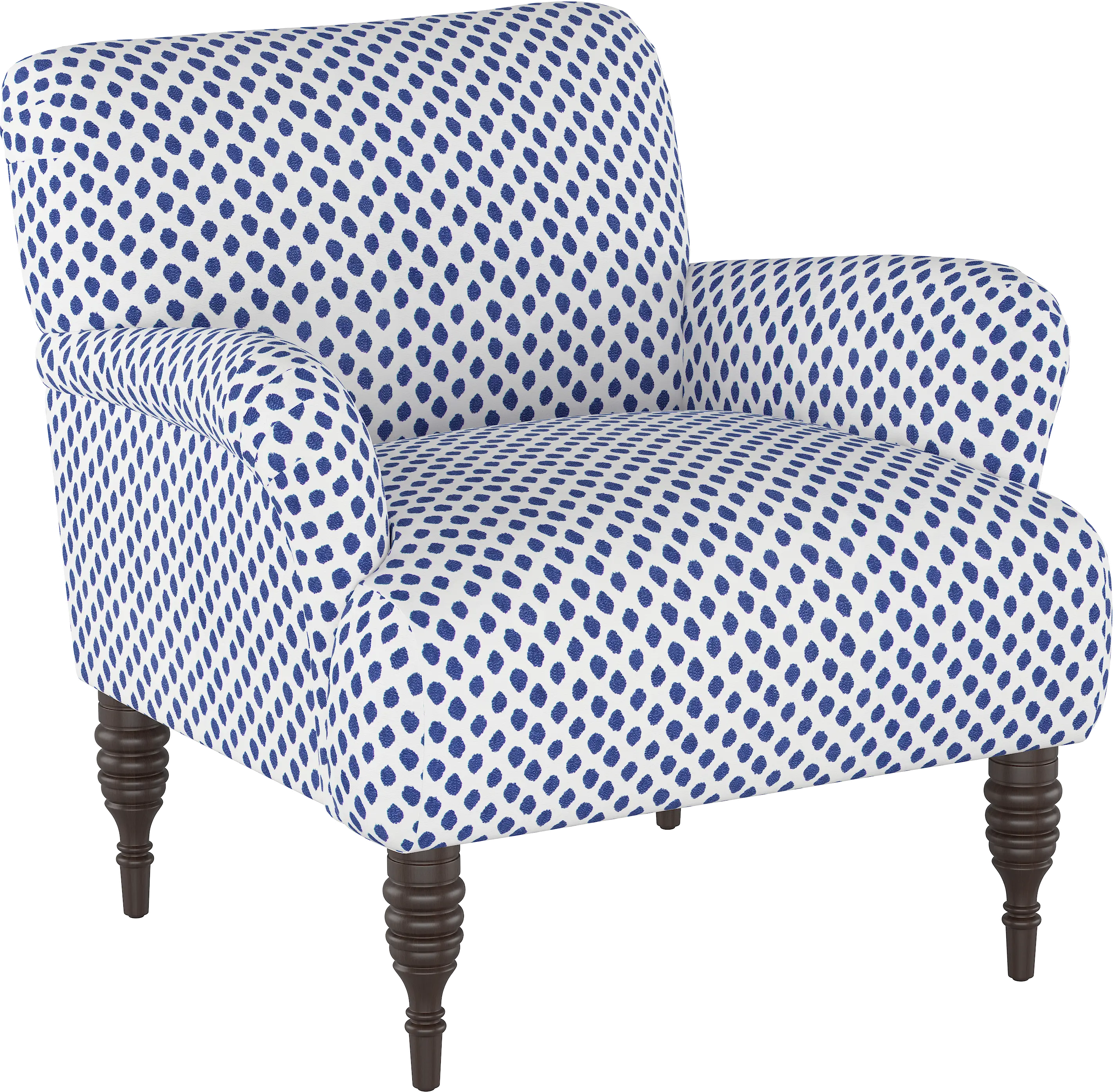 9505SHRMDNWHTFLX Regal Blue Polka Dot Accent Chair-1