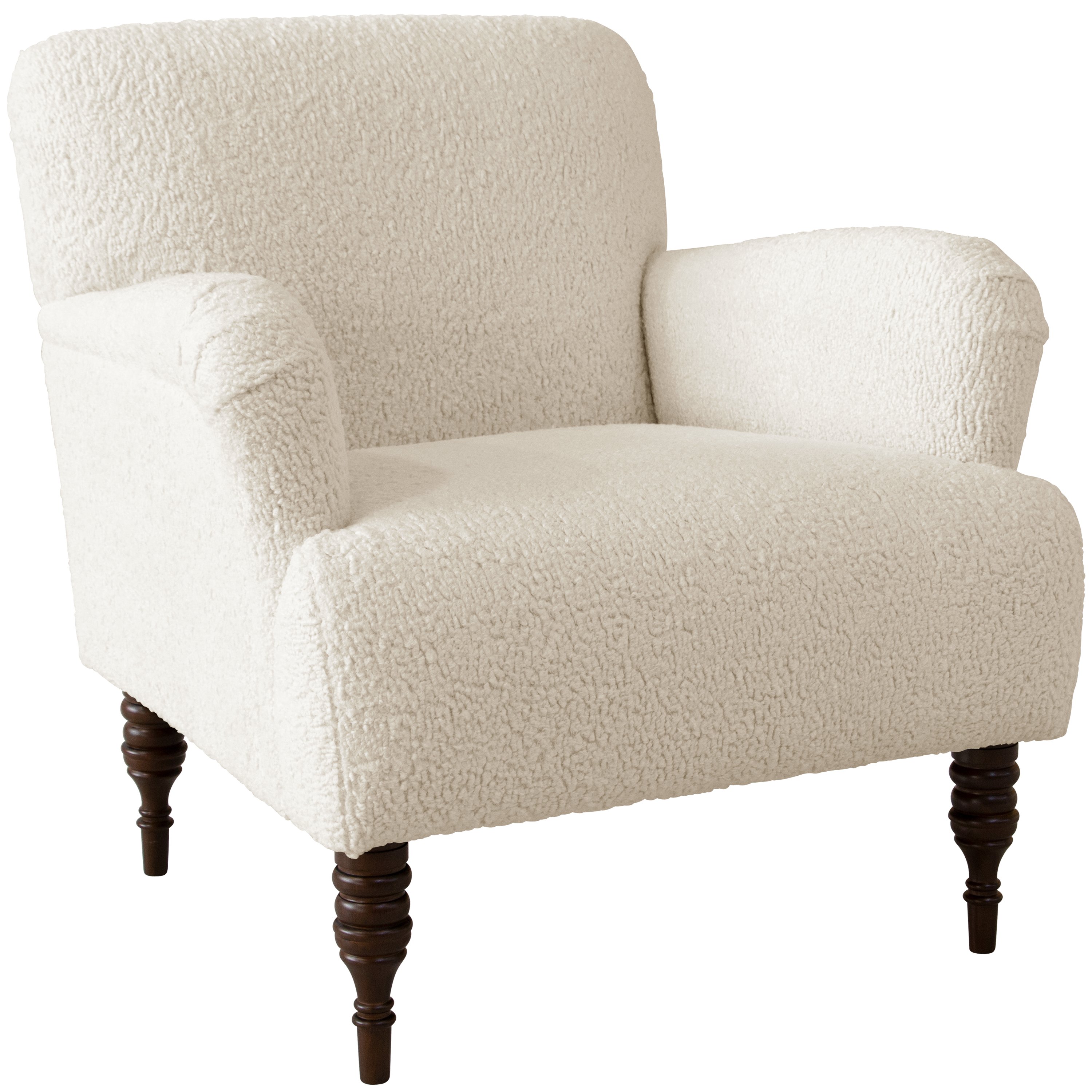 9505SHPSNTR Contemporary Natural Faux Sheepskin Upholstered Accent Chair-1