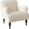 9505SHPSNTR Contemporary Natural Faux Sheepskin Upholstered Accent Chair
