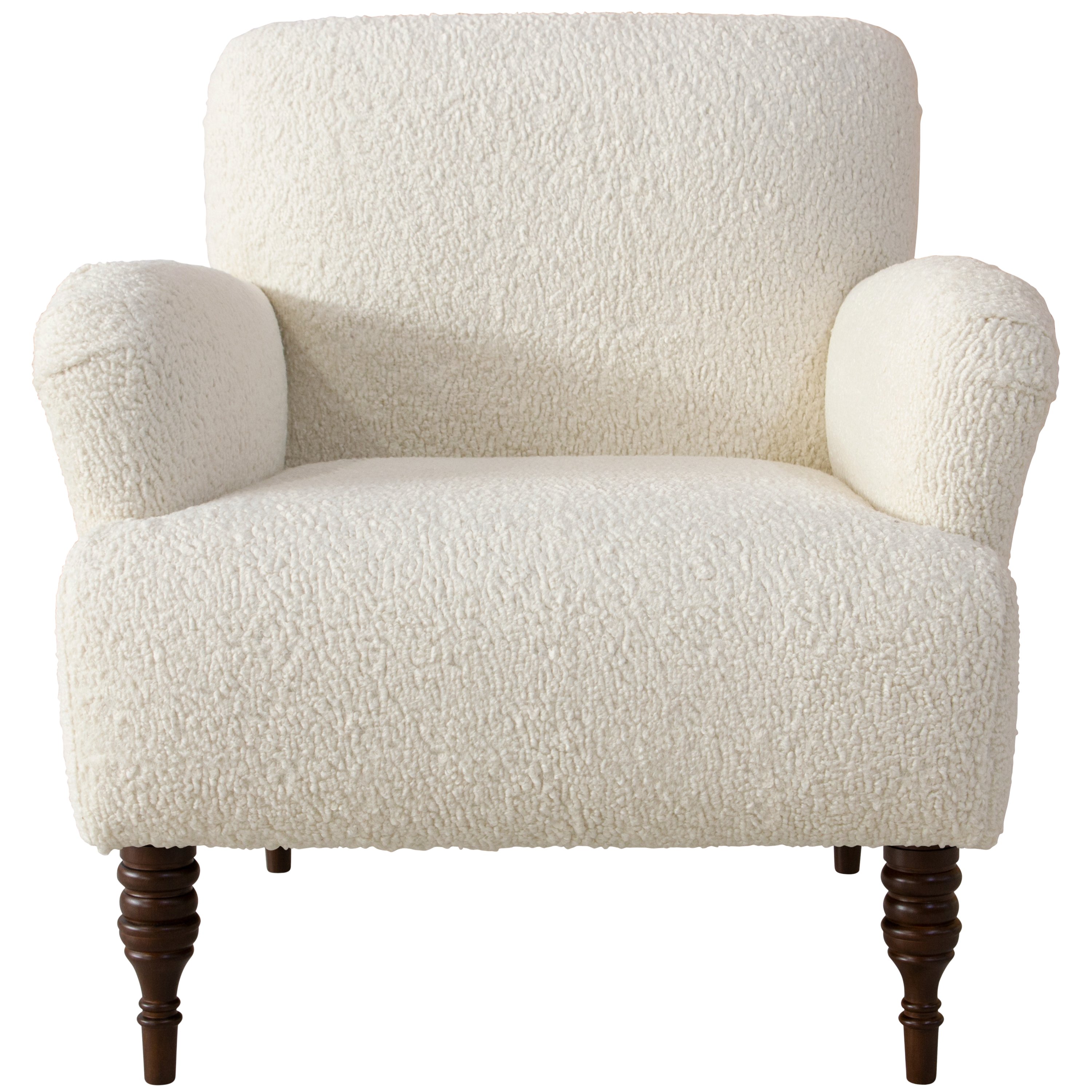 9505SHPSNTR Contemporary Natural Faux Sheepskin Upholstered Accent Chair-2