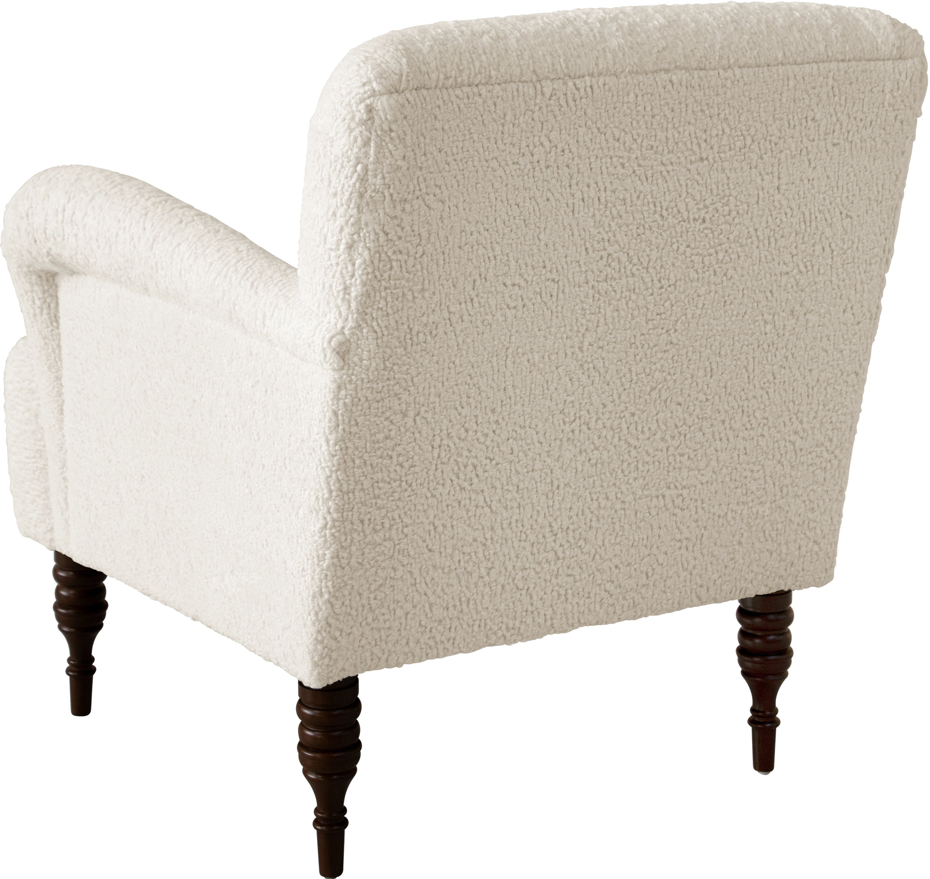 9505SHPSNTR Contemporary Natural Faux Sheepskin Upholstered Accent Chair-4