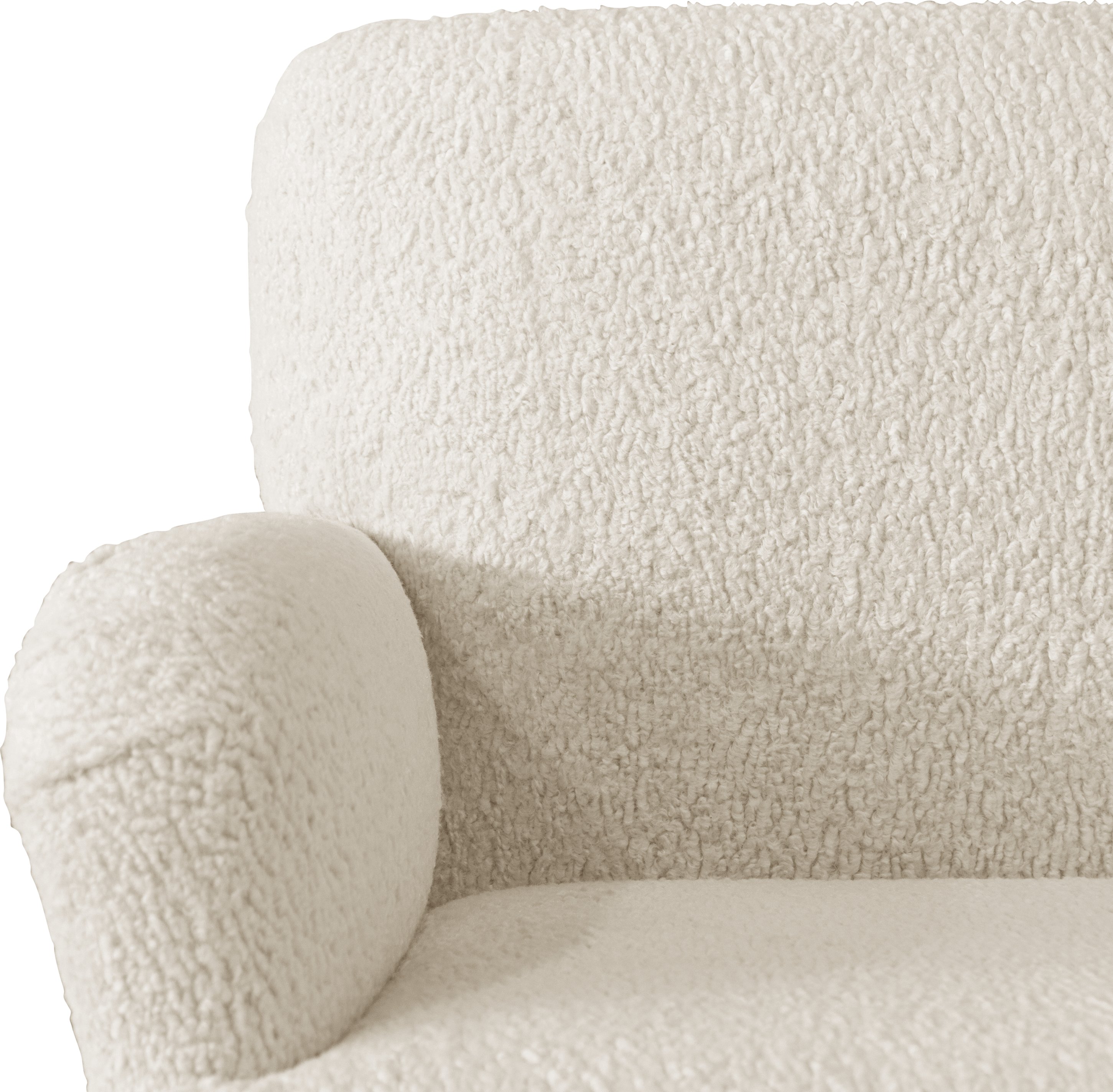 9505SHPSNTR Contemporary Natural Faux Sheepskin Upholstered Accent Chair-5