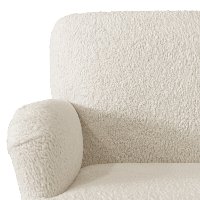 9505SHPSNTR Contemporary Natural Faux Sheepskin Upholstered Accent Chair-5