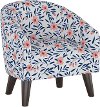 47-1KFIFLPRBL Floral Blue and Pink Kid's Tub Chair