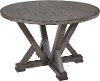 Distressed Gray Round Dining Room Table - Fiji