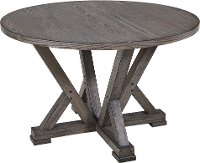 Distressed Gray Round Dining Room Table - Fiji