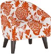 47-1KGRDBRDORN Garden Bird White and Orange Kid's Tub Chair