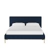 CBD1570YBLNNNV Modern Linen Navy Blue Twin Upholstered Platform Bed