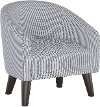47-1KOXFSTNVY Oxford Striped Navy Blue Kid's Tub Chair