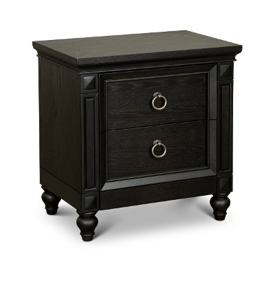 Traditional Black Oak Nightstand - Hillside
