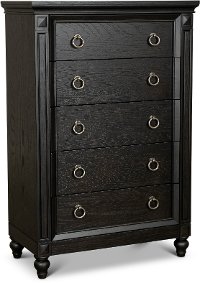 Traditional Black Oak Chest of Drawers - Hillside-1