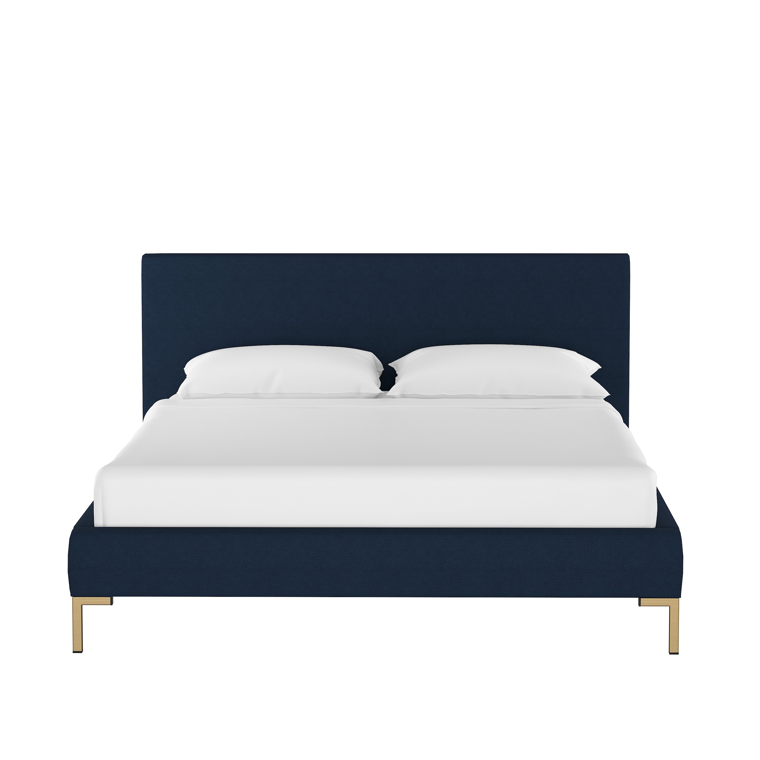CBD1572YBLNNNV Modern Linen Navy Blue Queen Upholstered Platform Bed-1