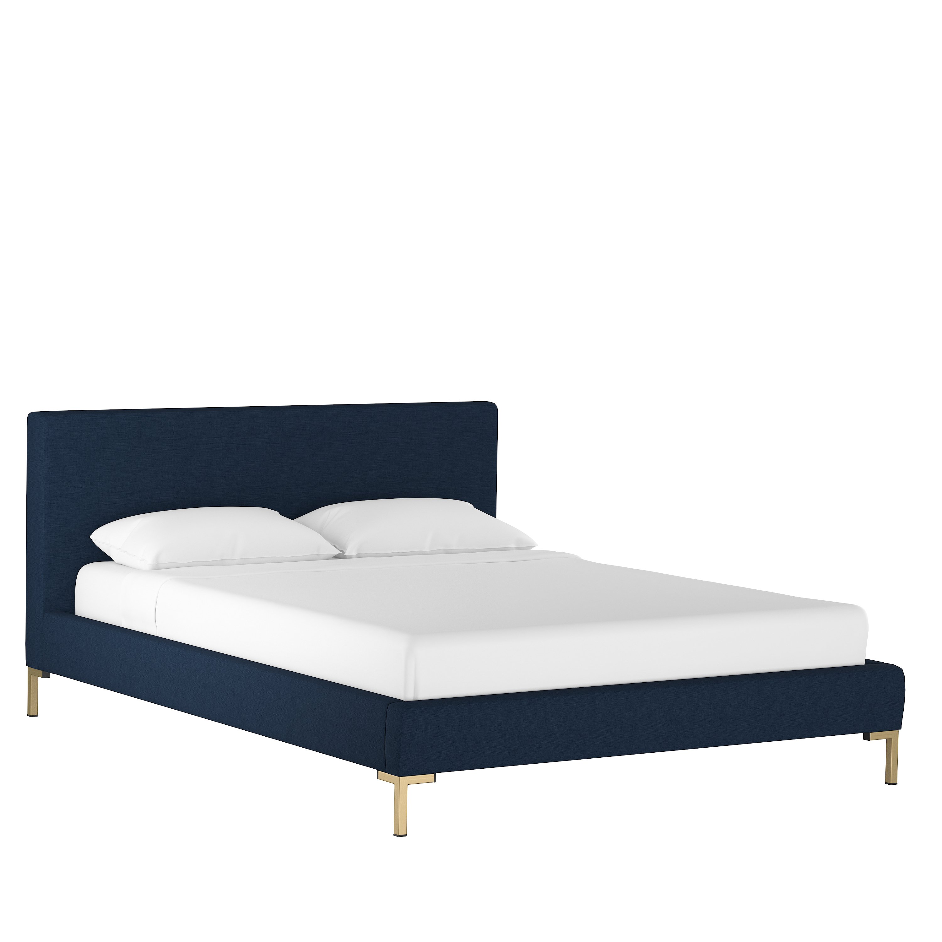 CBD1572YBLNNNV Modern Linen Navy Blue Queen Upholstered Platform Bed-2