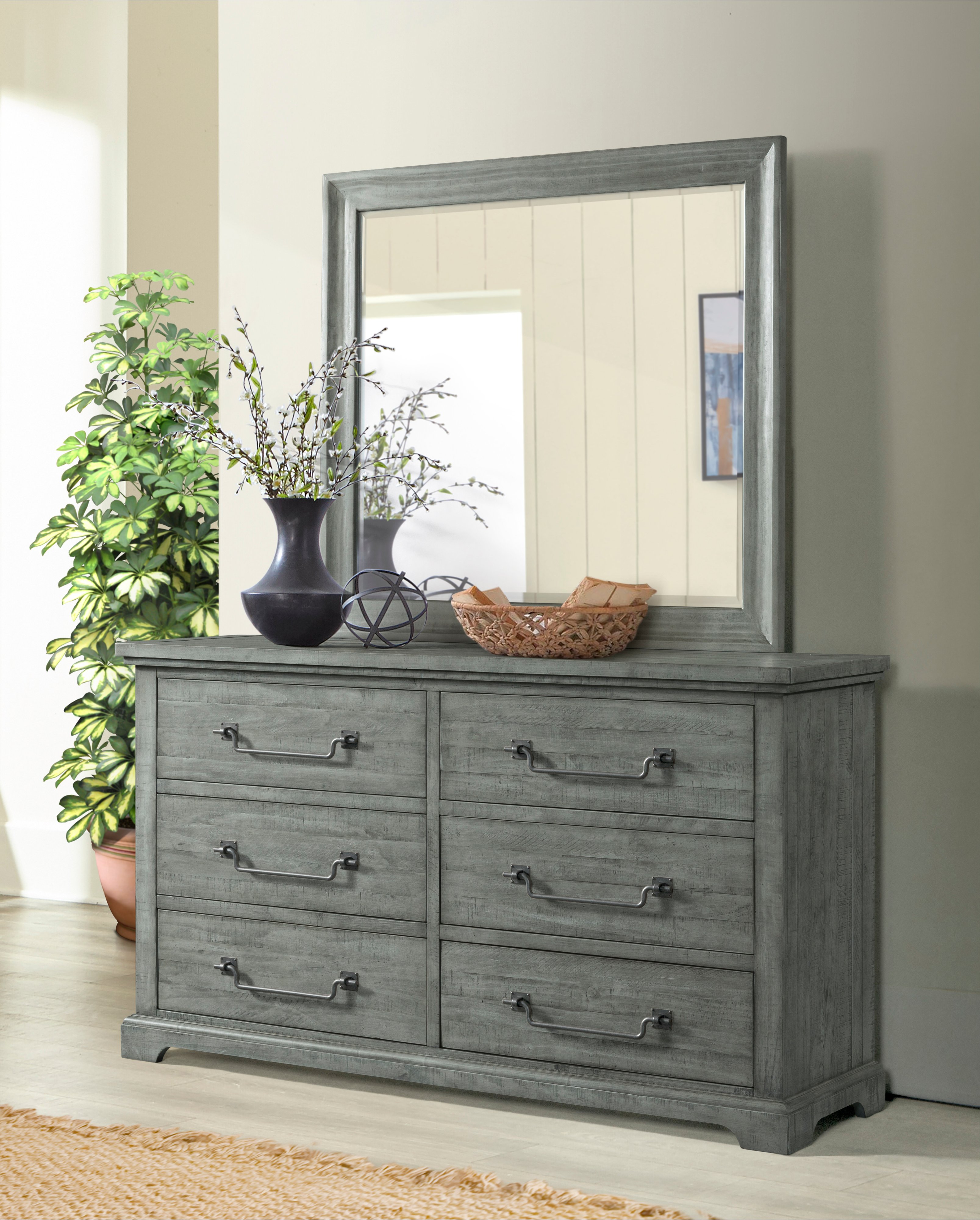 Beach House Coastal Country Dove Gray Dresser-3