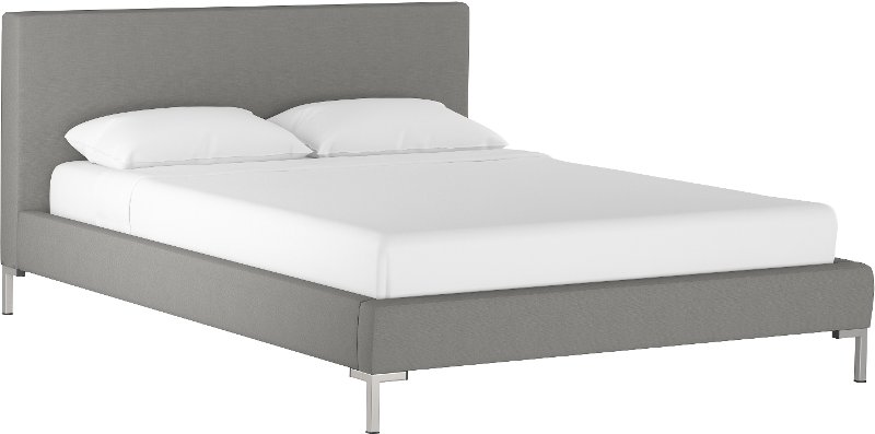 Modern Linen Gray Queen Upholstered Platform Bed Rc Willey Modern Linen Gray Queen Upholstered, Upholstered Platform Queen Bed Frame