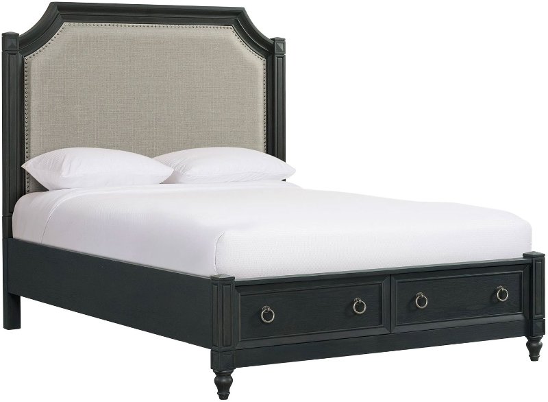 Traditional Black Oak Queen Storage Bed Hillside Rc Willey