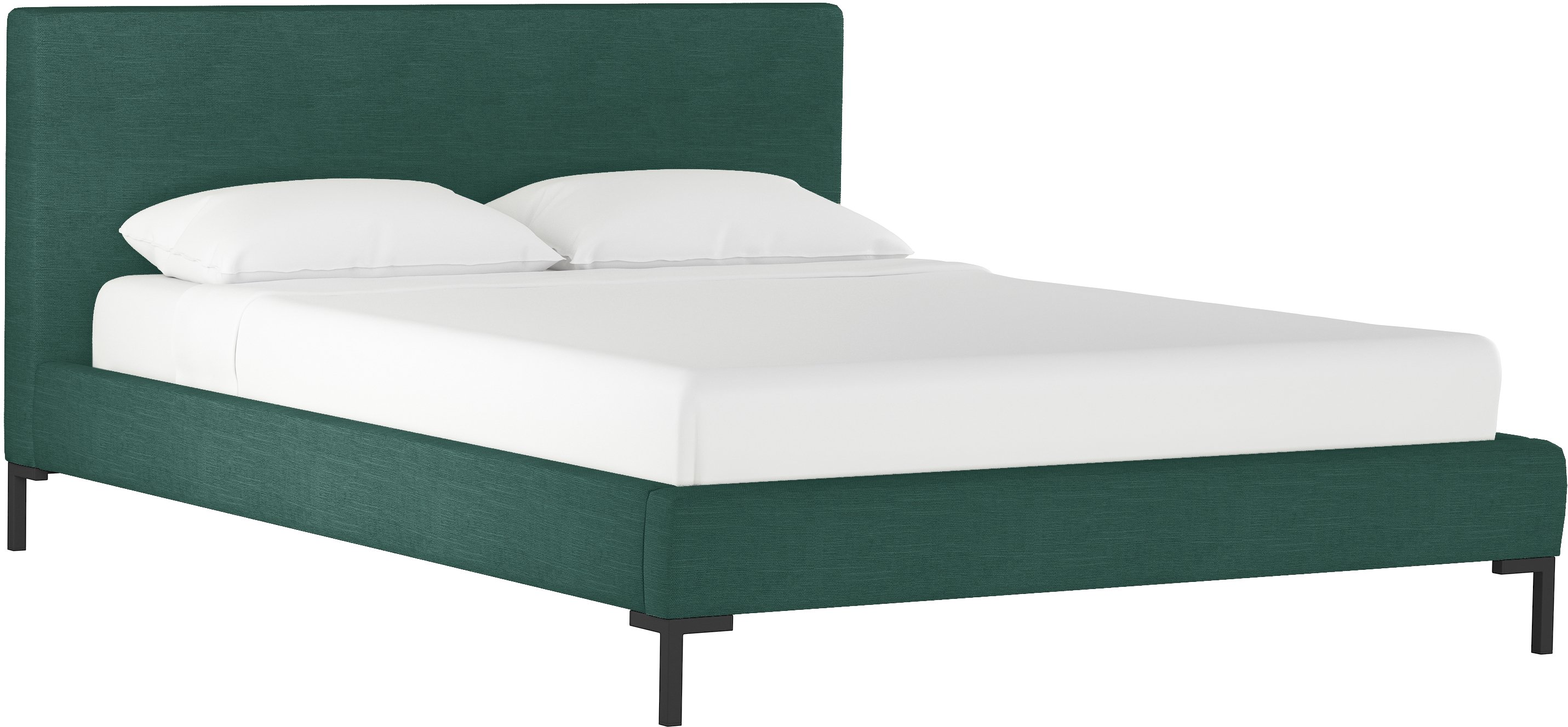 CBD1573YBKLNNCNFGRN Modern Linen Green King Upholstered Platform Bed-1