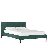 CBD1573YBKLNNCNFGRN Modern Linen Green King Upholstered Platform Bed
