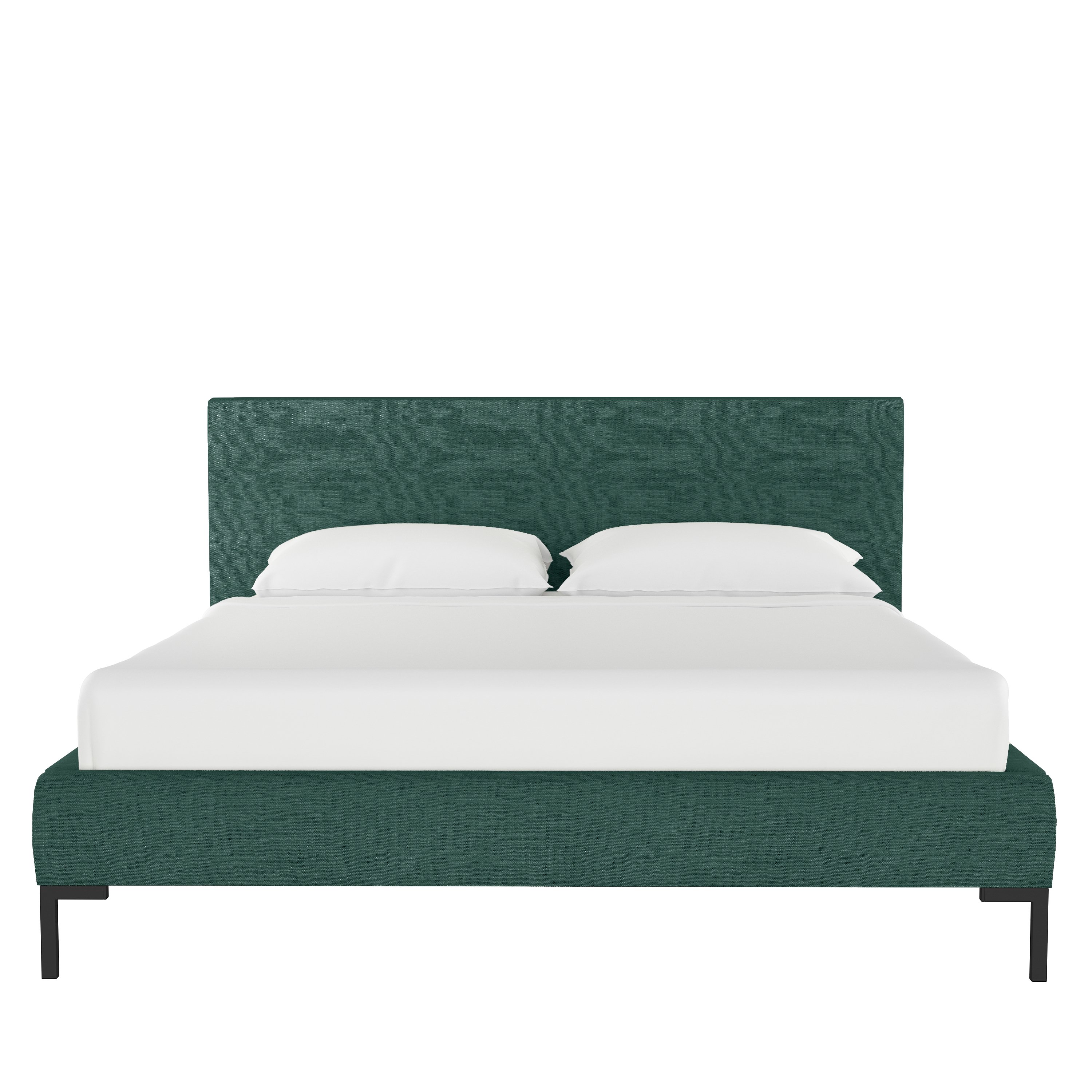 CBD1573YBKLNNCNFGRN Modern Linen Green King Upholstered Platform Bed-2