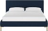 CBD1573YBLNNNV Modern Linen Navy Blue King Upholstered Platform Bed