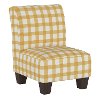 5705KBFFLGNGBTCP Gingham Yellow Kid's Slipper Chair