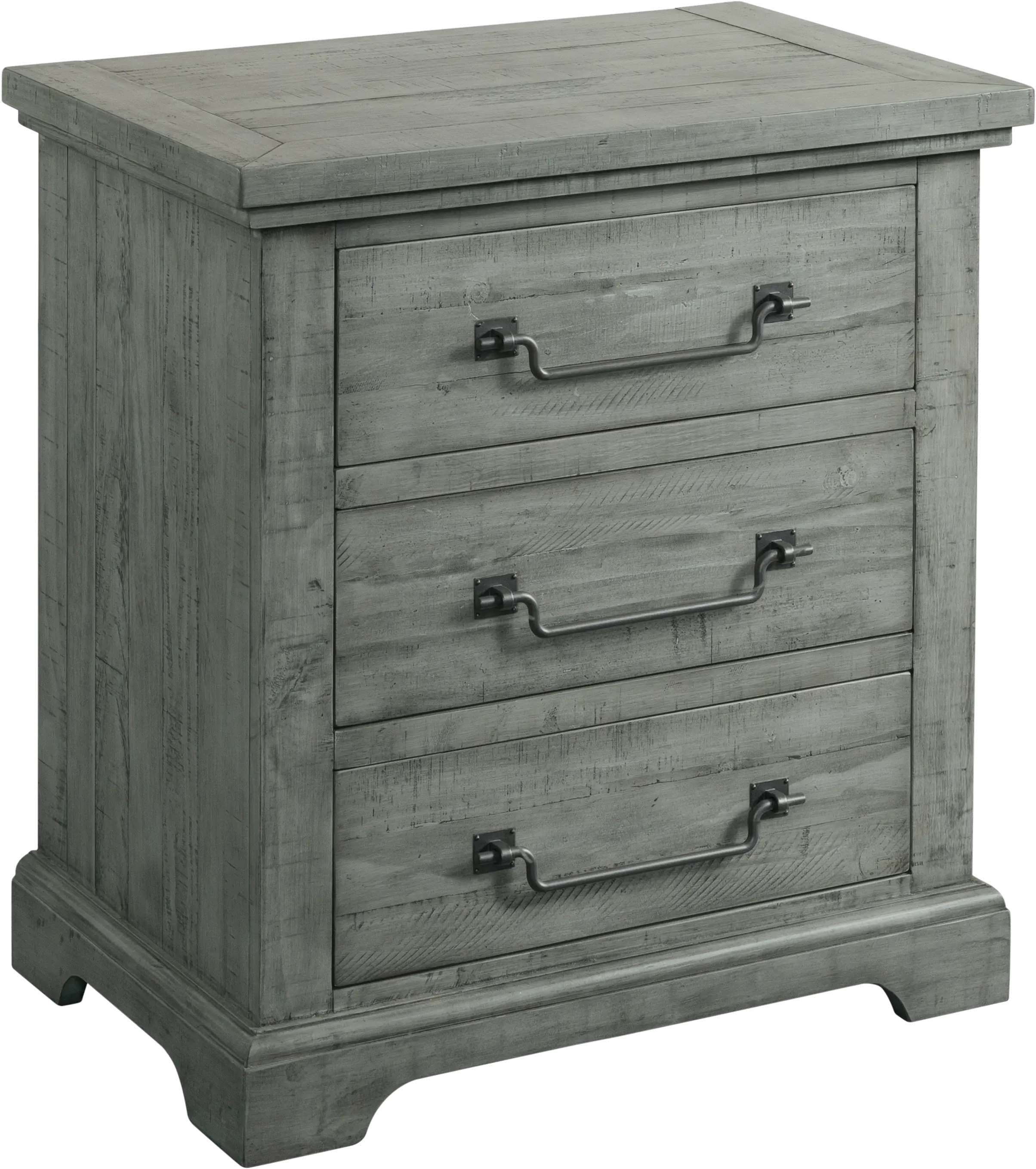 Beach House Coastal Country Dove Gray Nightstand-2