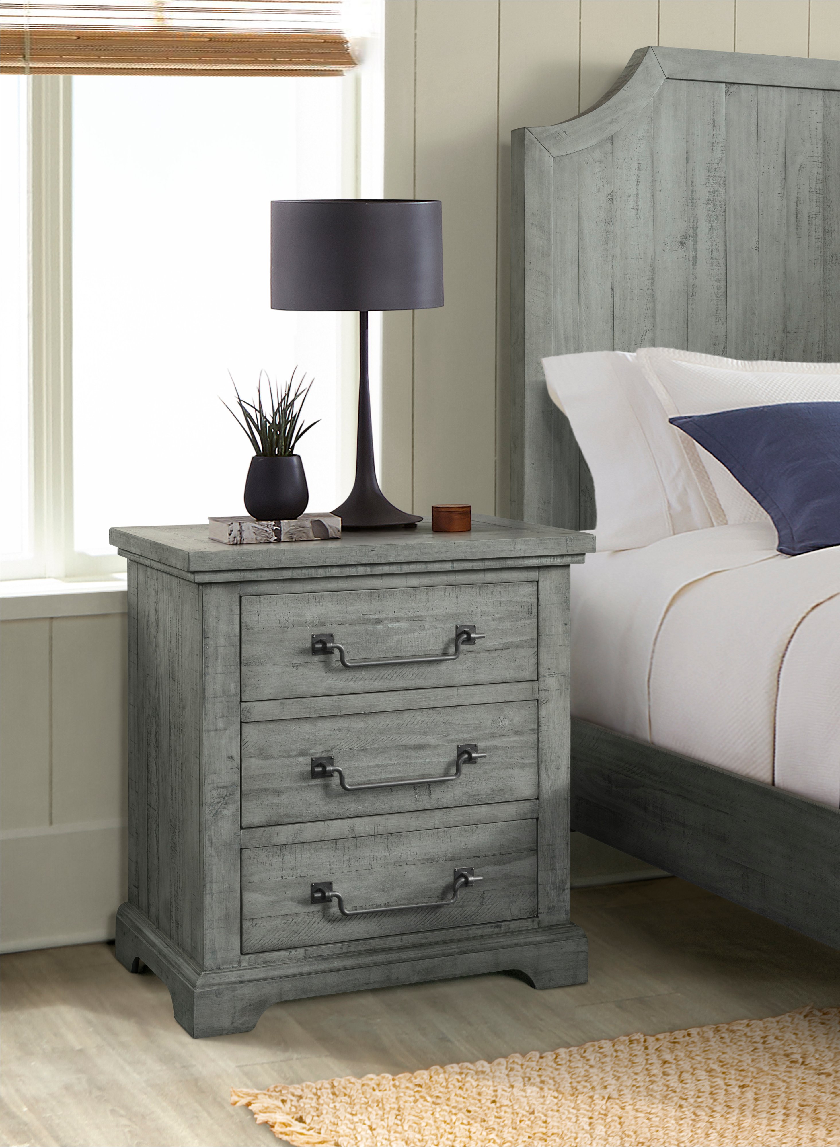 Coastal Country Dove Gray Nightstand - Beach House-1