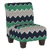 5705KBRSCHVNVGRN Chevron Blue and Green Kid's Slipper Chair