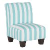 5705KCBSTRAQ Aqua Blue and White Striped Kid's Slipper Chair