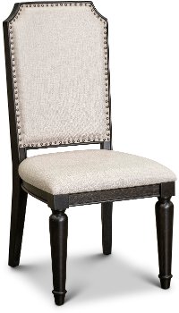 Traditional Black Upholstered Dining Room Chair - Hillside-1