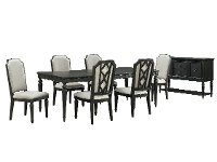 Traditional Black 5 Piece Dining Room Set - Hillside-2