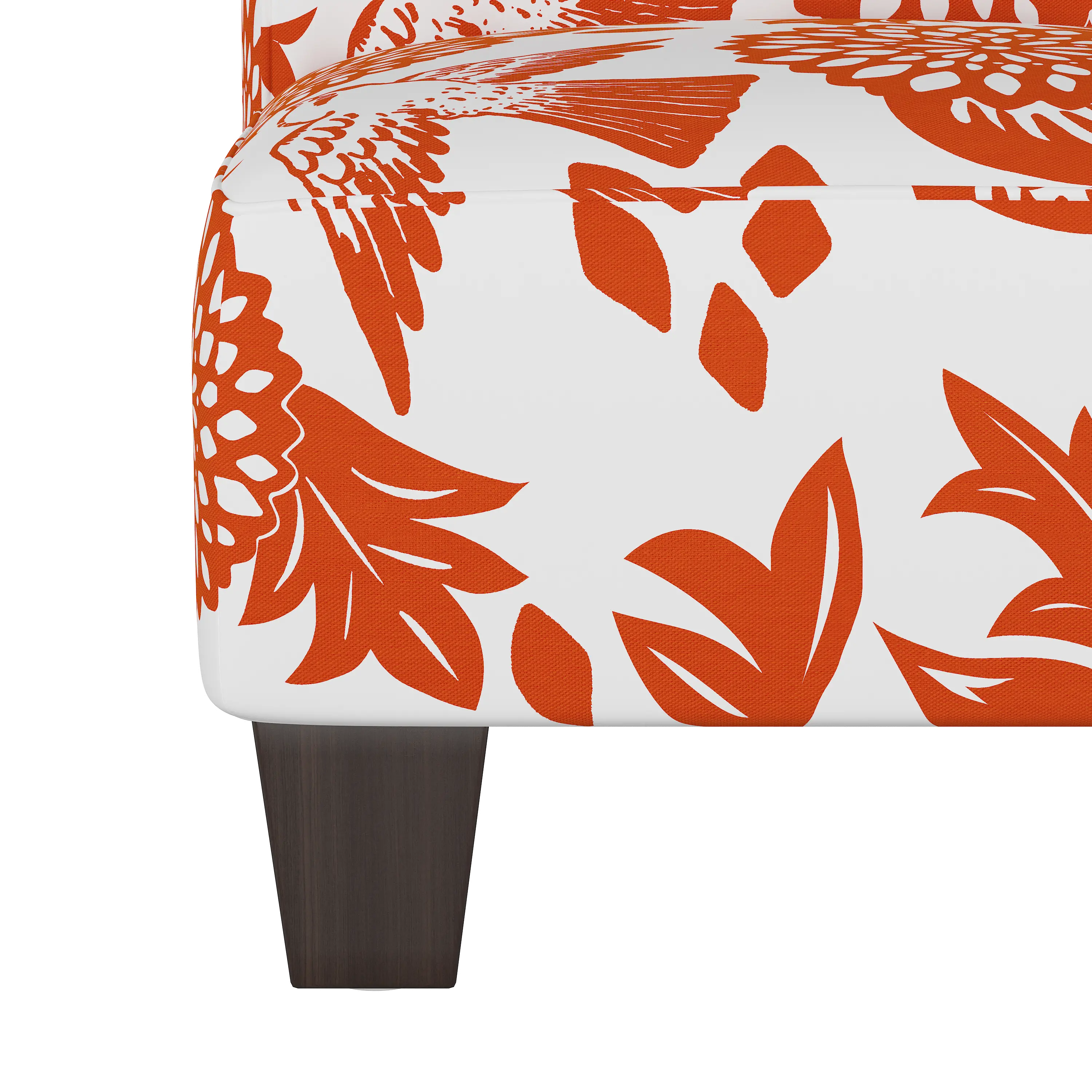 5705KGRDBRDORN Garden Bird Orange and White Kid's Slipper Chair-5