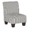 5705KOXFSTRCHR Oxford Striped Charcoal Gray Kid's Slipper Chair