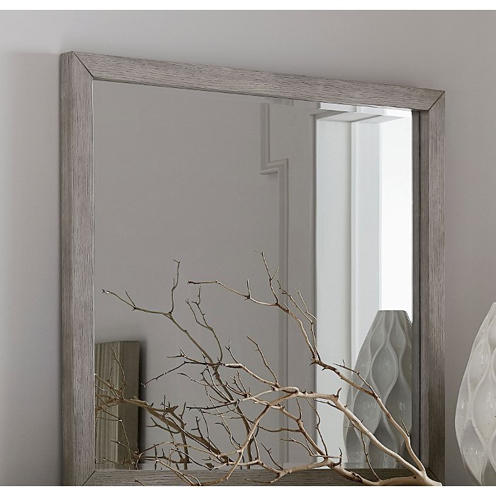 Modern Mist Gray Mirror - Argento