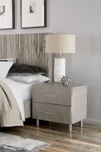 Argento Modern Mist Gray Nightstand