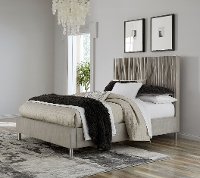 Modern Mist Gray Queen Bed - Argento