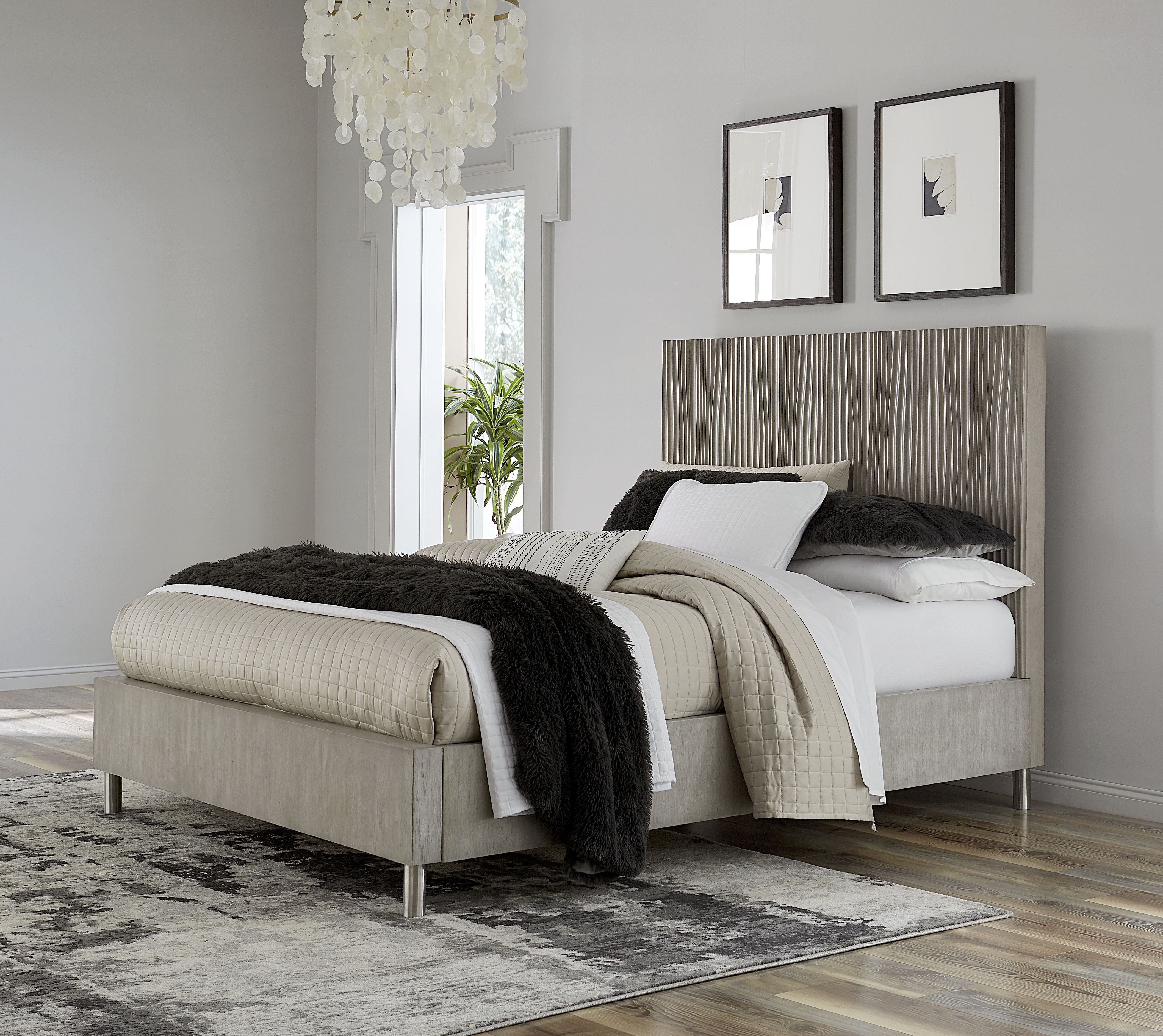 Modern Mist Gray King Size Bed - Argento-1