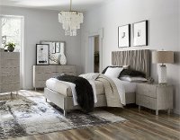 Modern Mist Gray 4 Piece King Bedroom Set - Argento