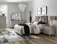 Modern Mist Gray 4 Piece King Bedroom Set - Argento-3