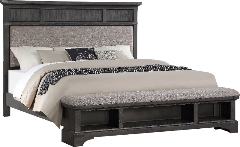 Traditional Gray Queen Storage Bed, Gray Queen Storage Bedroom Set