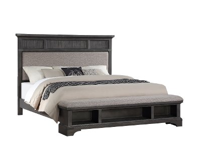 Traditional Gray King Storage Bed - Prescott