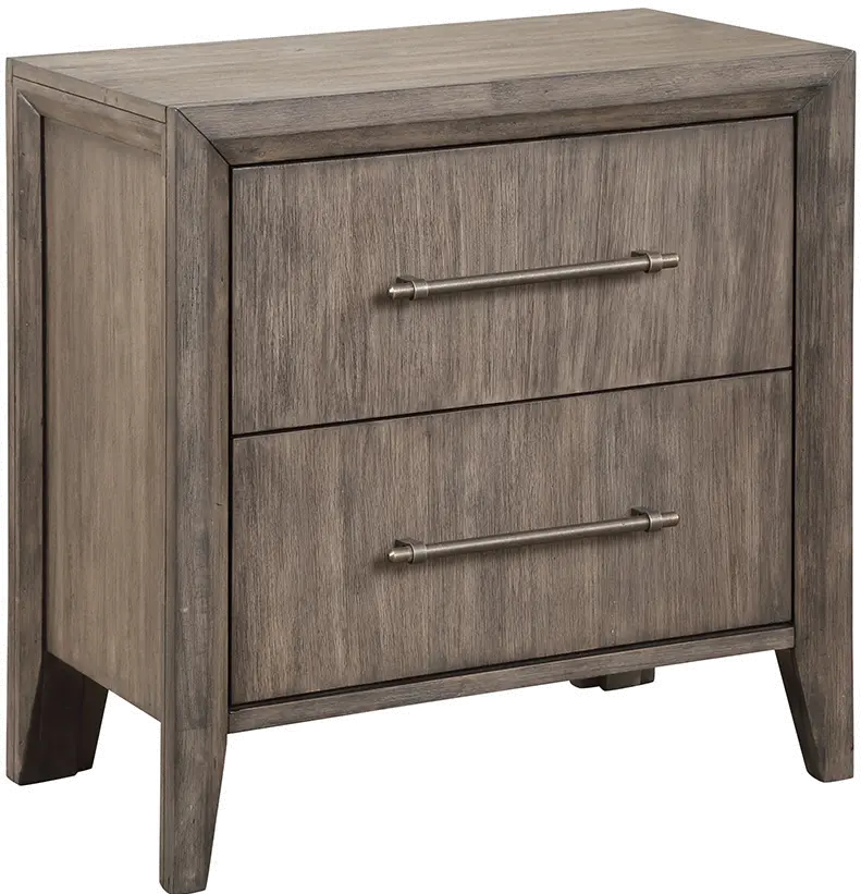 Contemporary Greige Nightstand - Avana-1