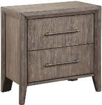 Contemporary Greige Nightstand - Avana