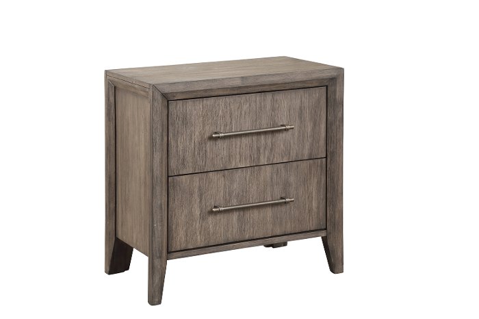 Contemporary Greige Nightstand - Avana