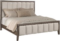 Contemporary Greige Queen Upholstered Bed - Avana