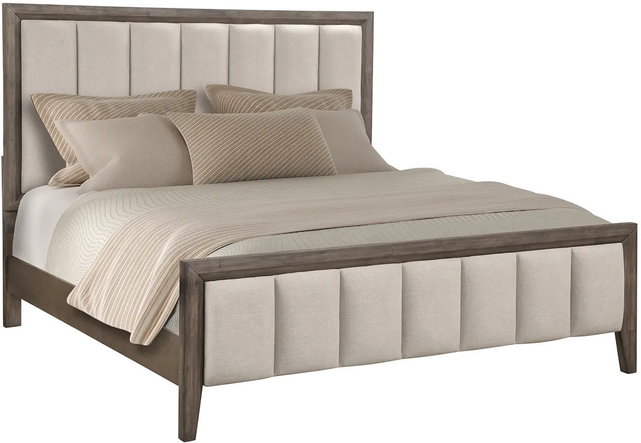 Contemporary Greige 4 Piece Queen Bedroom Set - Avana-1